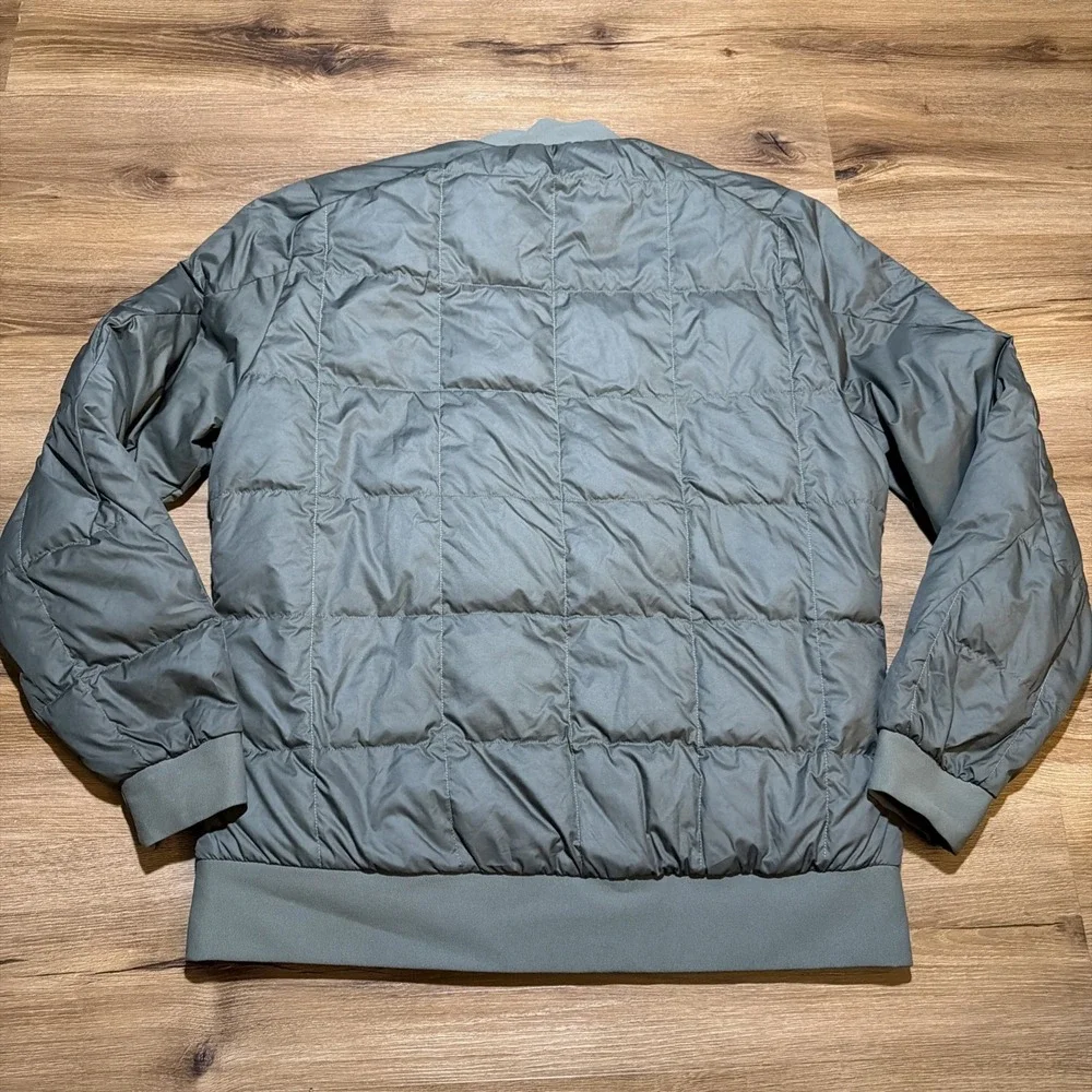 Lululemon Reversible Jacket Mens LARGE Green About Face Bomber Puffer Goose Down